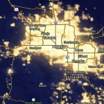 This screen shot from the NASA Blue Marble map shows the incredible amount of light coming stemming from Phoenix, Arizona