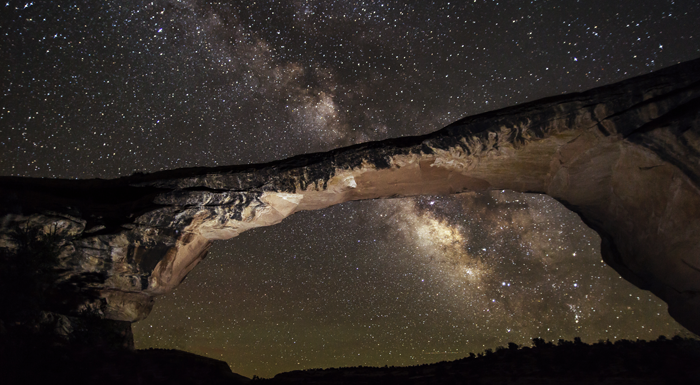 The Milky Way over Owachomo Bridge at Natural Bridges National Monument, Utah. Photo by Jacob W. Frank.