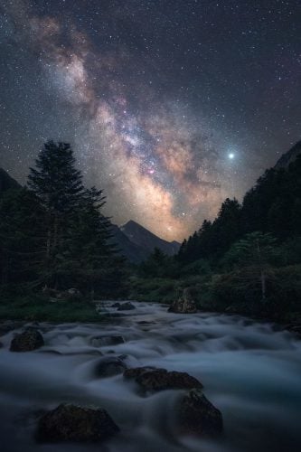 Dark Night in Pyrénées Mountains by Jean-Francois Graffand