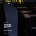 Cover of Nightscape magazine, June 2022 issue, showing a darkened building and stars in a night sky above it